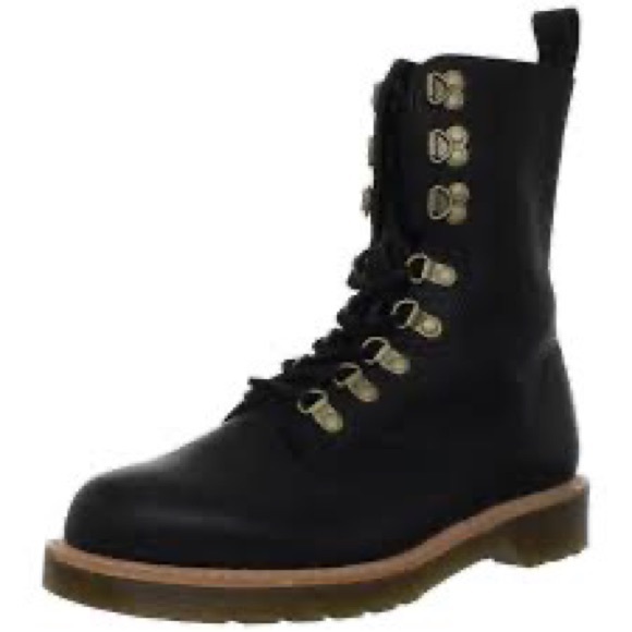 DR. MARTENS - WALLIS BLack  Burnished Leather Lace up Boot Size 10 - Picture 1 of 16